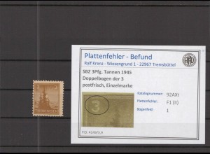 SBZ 1945 PLATTENFEHLER Nr 92AXt II postfrisch (218085)