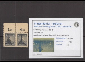 SBZ 1945 PLATTENFEHLER Nr 93AXt I postfrisch (218102)