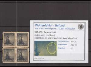 SBZ 1945 PLATTENFEHLER Nr 93AXt II postfrisch (218112)