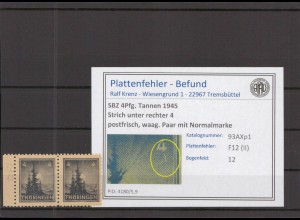 SBZ 1945 PLATTENFEHLER Nr 93AXp1 II postfrisch (218115)