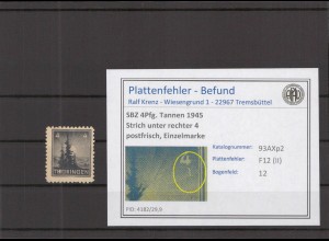 SBZ 1945 PLATTENFEHLER Nr 93AXp2 II postfrisch (218117)