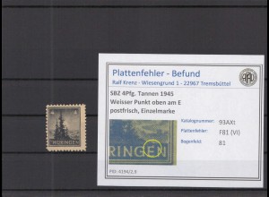 SBZ 1945 PLATTENFEHLER Nr 93AXt VI postfrisch (218129)