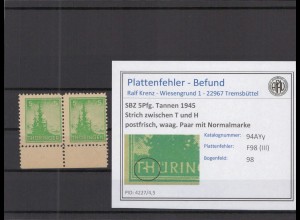 SBZ 1945 PLATTENFEHLER Nr 94AYy III postfrisch (218160)