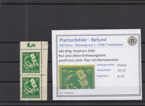 SBZ 1945 PLATTENFEHLER Nr 95AXax II postfrisch (218180)