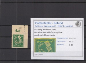 SBZ 1945 PLATTENFEHLER Nr 95AXp1 II postfrisch (218182)