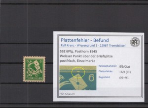 SBZ 1945 PLATTENFEHLER Nr 95AXat III postfrisch (218183)