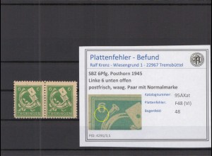 SBZ 1945 PLATTENFEHLER Nr 95AXat VI postfrisch (218217)