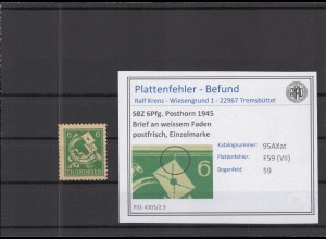SBZ 1945 PLATTENFEHLER Nr 95AXat VII postfrisch (218228)