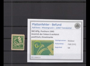 SBZ 1945 PLATTENFEHLER Nr 95AXat VIII postfrisch (218233)