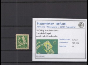 SBZ 1945 PLATTENFEHLER Nr 95AXat XI postfrisch (218248)
