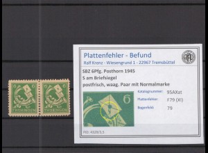 SBZ 1945 PLATTENFEHLER Nr 95AXat XI postfrisch (218249)