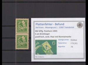 SBZ 1945 PLATTENFEHLER Nr 95AXat XI postfrisch (218250)