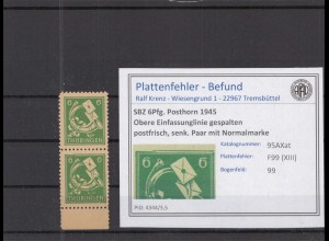 SBZ 1945 PLATTENFEHLER Nr 95AXat XIII postfrisch (218262)