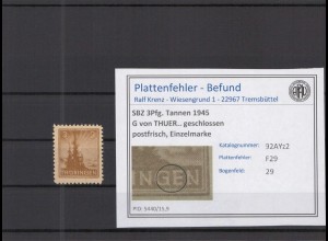 SBZ 1945 PLATTENFEHLER Nr 92AYz2 F29 postfrisch (218288)