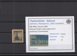 SBZ 1945 PLATTENFEHLER Nr 93AXv F19 postfrisch (218344)