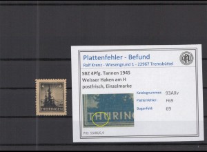SBZ 1945 PLATTENFEHLER Nr 93AXv F69 postfrisch (218356)