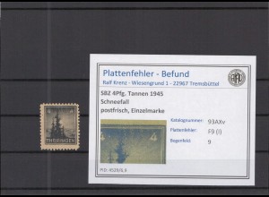 SBZ 1945 PLATTENFEHLER Nr 93AXv I postfrisch (218367)