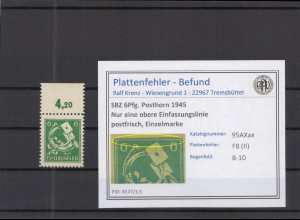SBZ 1945 PLATTENFEHLER Nr 95AXaw II postfrisch (218376)