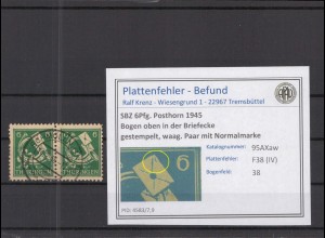 SBZ 1945 PLATTENFEHLER Nr 95AXaw IV gestempelt (218381)