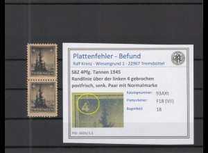 SBZ 1945 PLATTENFEHLER Nr 93AXt VII postfrisch (218395)