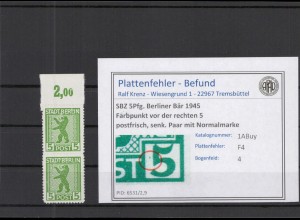 SBZ 1945 PLATTENFEHLER Nr 1ABuy F4 postfrisch (218525)