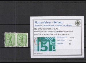 SBZ 1945 PLATTENFEHLER Nr 1ABuy F22 postfrisch (218562)