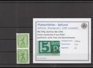 SBZ 1945 PLATTENFEHLER Nr 1ABuy F25 postfrisch (218565)