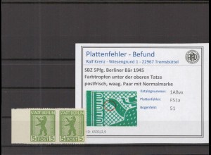 SBZ 1945 PLATTENFEHLER Nr 1ABvx F51a postfrisch (218585)