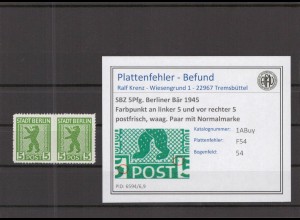 SBZ 1945 PLATTENFEHLER Nr 1ABuy F54 postfrisch (218586)