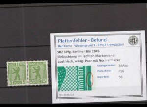 SBZ 1945 PLATTENFEHLER Nr 1AAvx F56 postfrisch (218587)