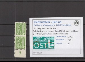 SBZ 1945 PLATTENFEHLER Nr 1AAvx F87 postfrisch (218618)