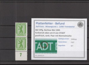 SBZ 1945 PLATTENFEHLER Nr 1AAuy F97 postfrisch (218635)