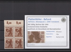 SBZ 1945 PLATTENFEHLER Nr 4Awaz F8a postfrisch (218736)