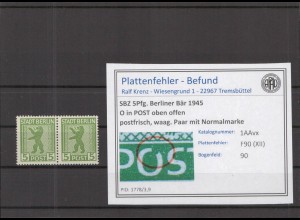 SBZ 1945 PLATTENFEHLER Nr 1AAvx XII postfrisch (218977)