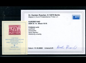 DDR 1954 Bl.10 XI postfrisch (219342)