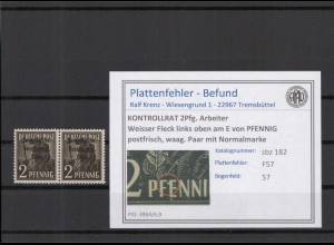 SBZ 1945 PLATTENFEHLER Nr 182 F57 postfrisch (220176)