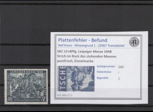 SBZ 1949 PLATTENFEHLER Nr 240 I postfrisch (221417)