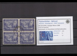 SBZ 1948 PLATTENFEHLER Nr 199 IV gestempelt (221658)