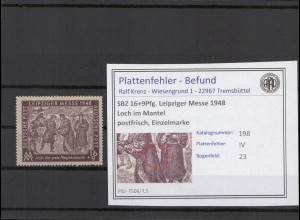 SBZ 1948 PLATTENFEHLER Nr 198 IV postfrisch (221715)