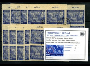 SBZ 1948 PLATTENFEHLER Nr 199 F8 gestempelt (221825)
