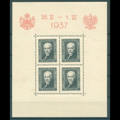 POLEN 1937 Bl.4 postfrisch (225831)
