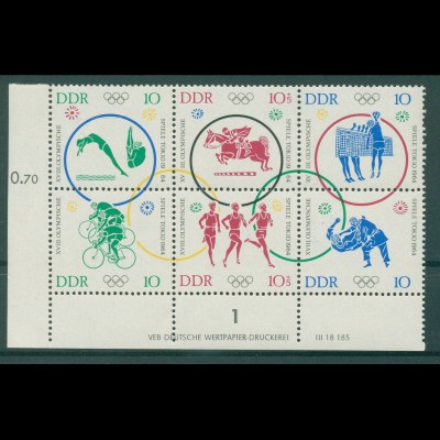 DDR 1964 Zusammendruck Nr 1039-1044 DV postfrisch (228968)