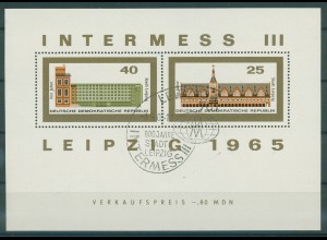 DDR 1965 PLATTENFEHLER Block 24 f2 gestempelt (229802)