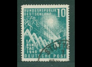 BUND 1949 PLATTENFEHLER Nr 111 V gestempelt (500337)
