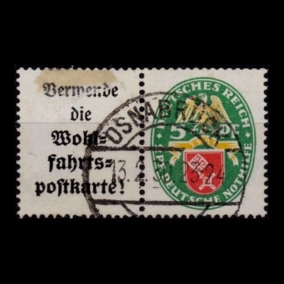 DEUTSCHES REICH 1929 ZD Nr W34 gestempelt (231141)