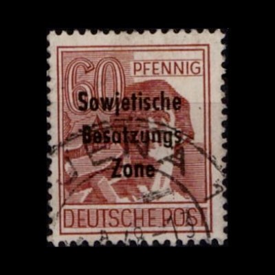 SBZ 1948 PLATTENFEHLER Nr A195 PF II gestempelt (231167)