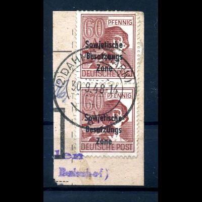 SBZ 1948 PLATTENFEHLER Nr A195 PF II gestempelt (231266)