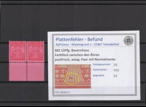 SBZ 1945 PLATTENFEHLER Nr 19 F93 postfrisch (231392)