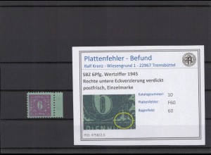 SBZ 1945 PLATTENFEHLER Nr 10 F60 postfrisch (231412)