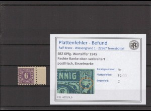 SBZ 1945 PLATTENFEHLER Nr 9c II postfrisch (231529)